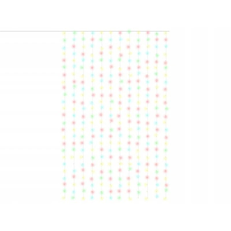 Instalatie Craciun, Tip Perdea IP44, 3m x 3m, 300 Led-uri, Multicolor, USB si telecomanda cu 8 functii