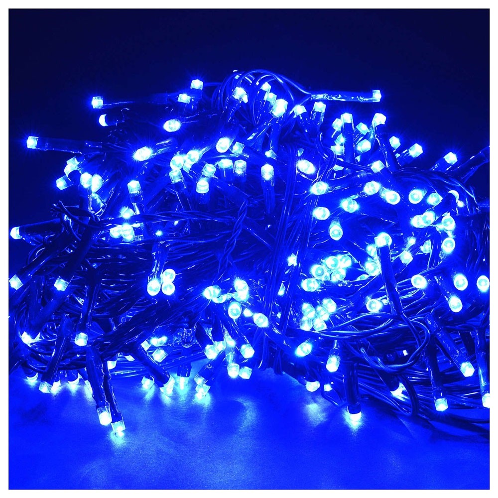 Instalatie Craciun Turturi, IP44, 30 m, 858 Led-uri,Perdea Franjurata, Albastru, 8 jocuri de lumini, Transformator 31 V, Putere 9 W, Interconectabila, Interior/Exterior, Prelungitor 3 m inclus, Fir Transparent