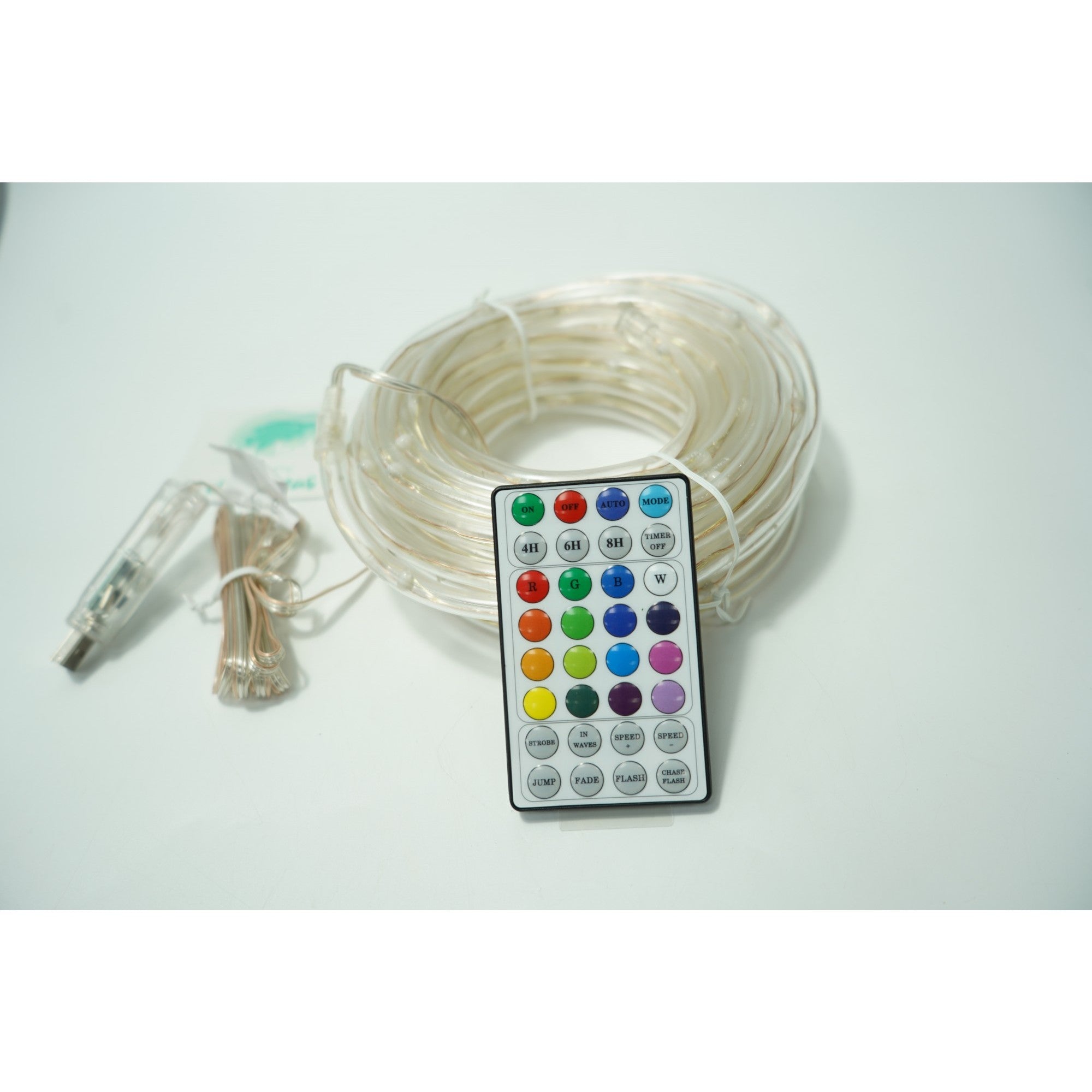 Instalatie de Craciun,10 metri,100 LED-uri,telecomanda 32 de functii,multicolor RGB,USB,tub luminos,interior/exterior