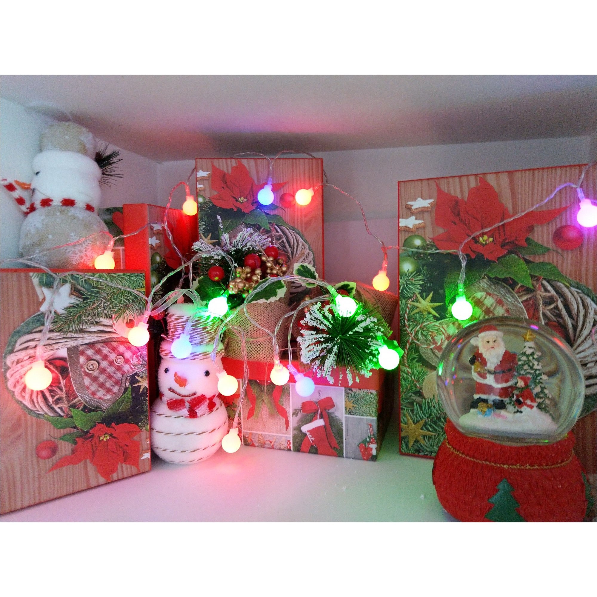 Instalatie de Craciun cu Baterii 2.5 m 20 LED -uri Globuri Multicolor