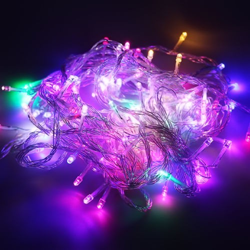 Instalatie de Craciun cu Baterii Fir Transparent Tip Sir 5 m 50 LED -uri Multicolor