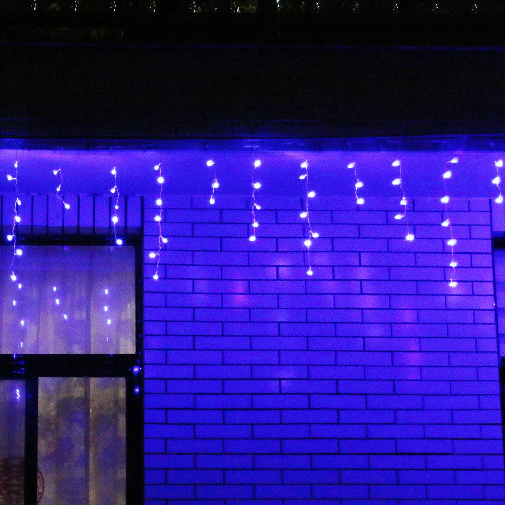 Instalatie de Craciun ® Tip Franjuri, 12 m, 300 LED-uri, Interconectabila, Albastru