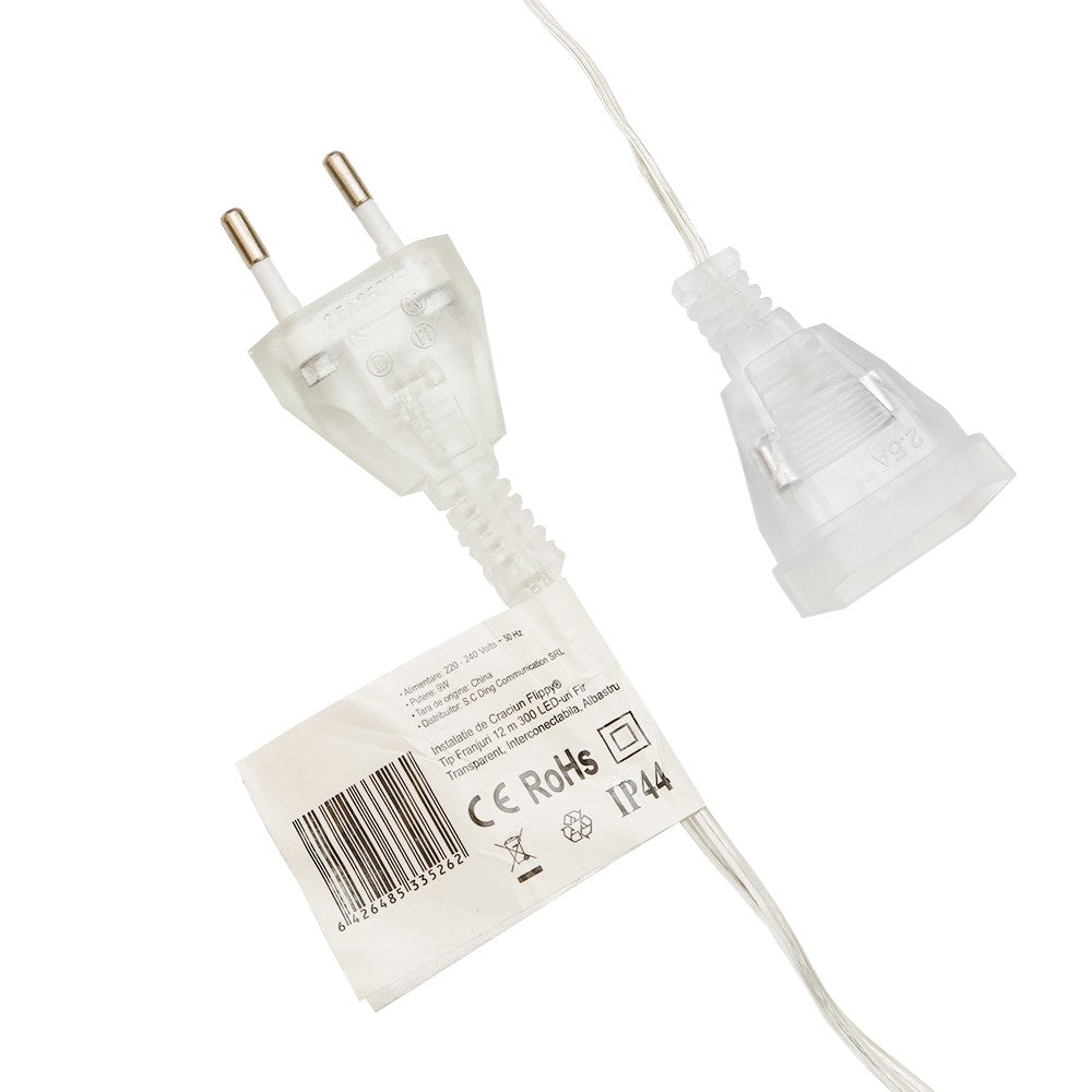 Instalatie de Craciun ® Tip Franjuri, 12 m, 300 LED-uri, Interconectabila, Albastru