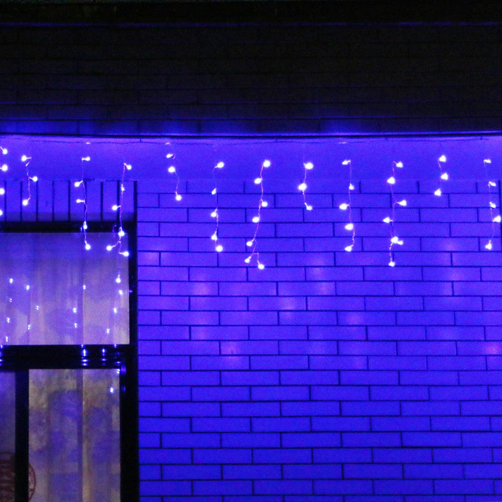 Instalatie de Craciun®, Tip Franjuri, 7 m, 200 LED-uri, Interconectabila, Albastru