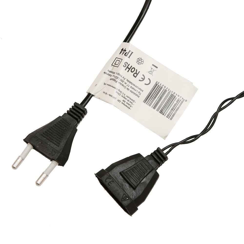 Instalatie de Craciun, ®, Tip Liniara, Fir Negru, 17 m, 200 LED-uri, Interconectabila, Albastru