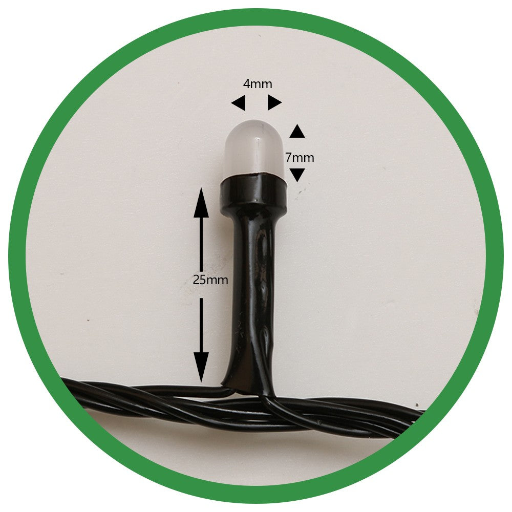 Instalatie de Craciun ® Tip Liniara, Fir Negru, 9 m, 100 LED-uri Mari Rotunde, Interconectabila, Alb Rece