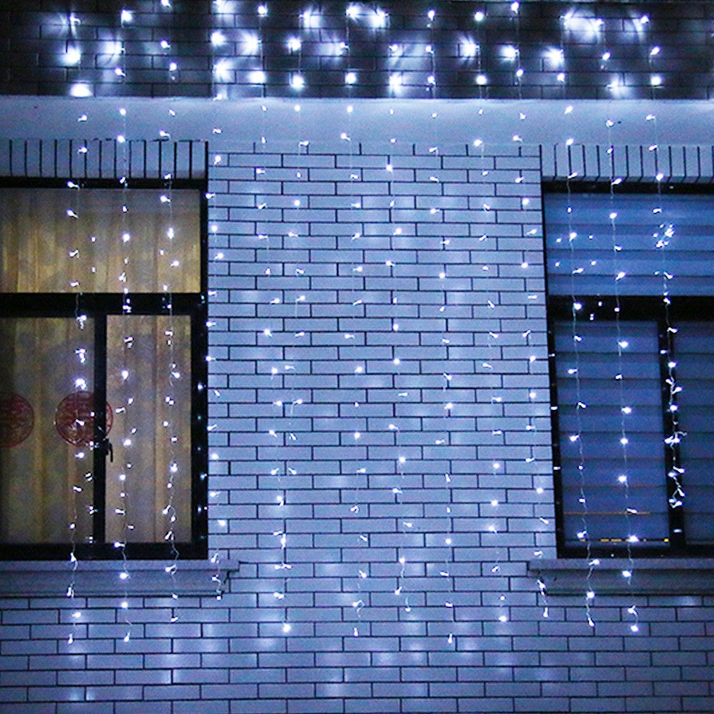 Instalatie de Craciun ® Tip Perdea, 3 x 3 m, 320 LED-uri, Interconectabila, Alb Rece