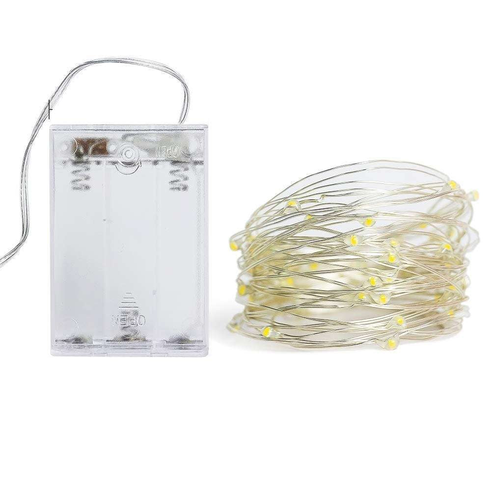 Instalatie de Craciun, Flippy®, Tip Sir cu Baterii, 3 m, 30 LED-uri, Fir de Cupru, Albastru