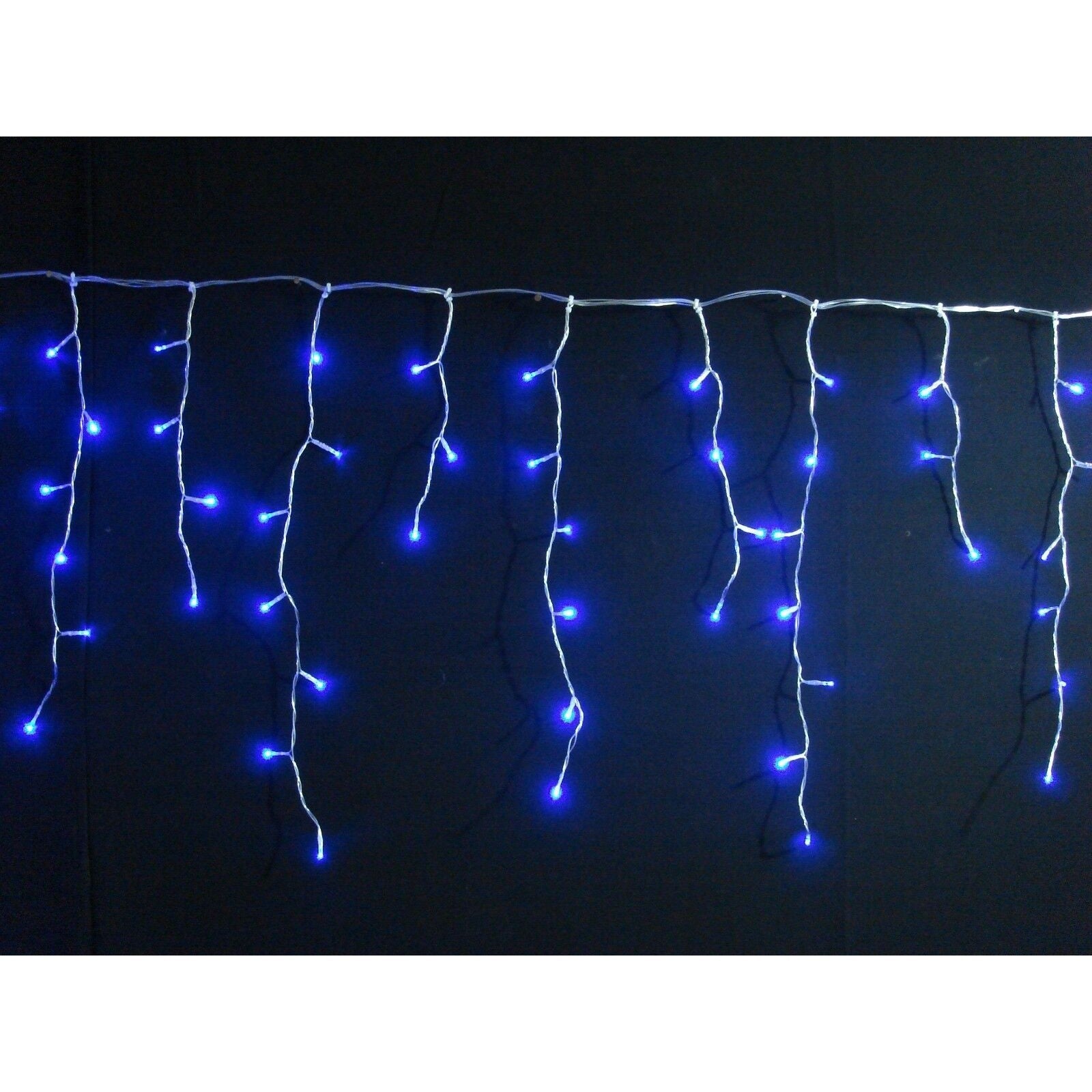 Instalatie de Craciun®, Tip Turturi, Sectiune 5 m, 143 LED-uri, 8 Jocuri de Lumini, Fir Alb, Lumina Albastra, IP44, Interconectabila