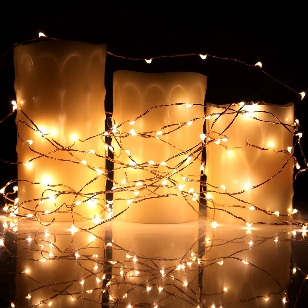 Instalatie de Craciun Liniara®, Tip Liniara, Fir Cupru, 8 Jocuri de Lumini, cu Telecomanda, 5 m, 50 Led-uri, Alimentare USB, 4.5V, Alb Cald