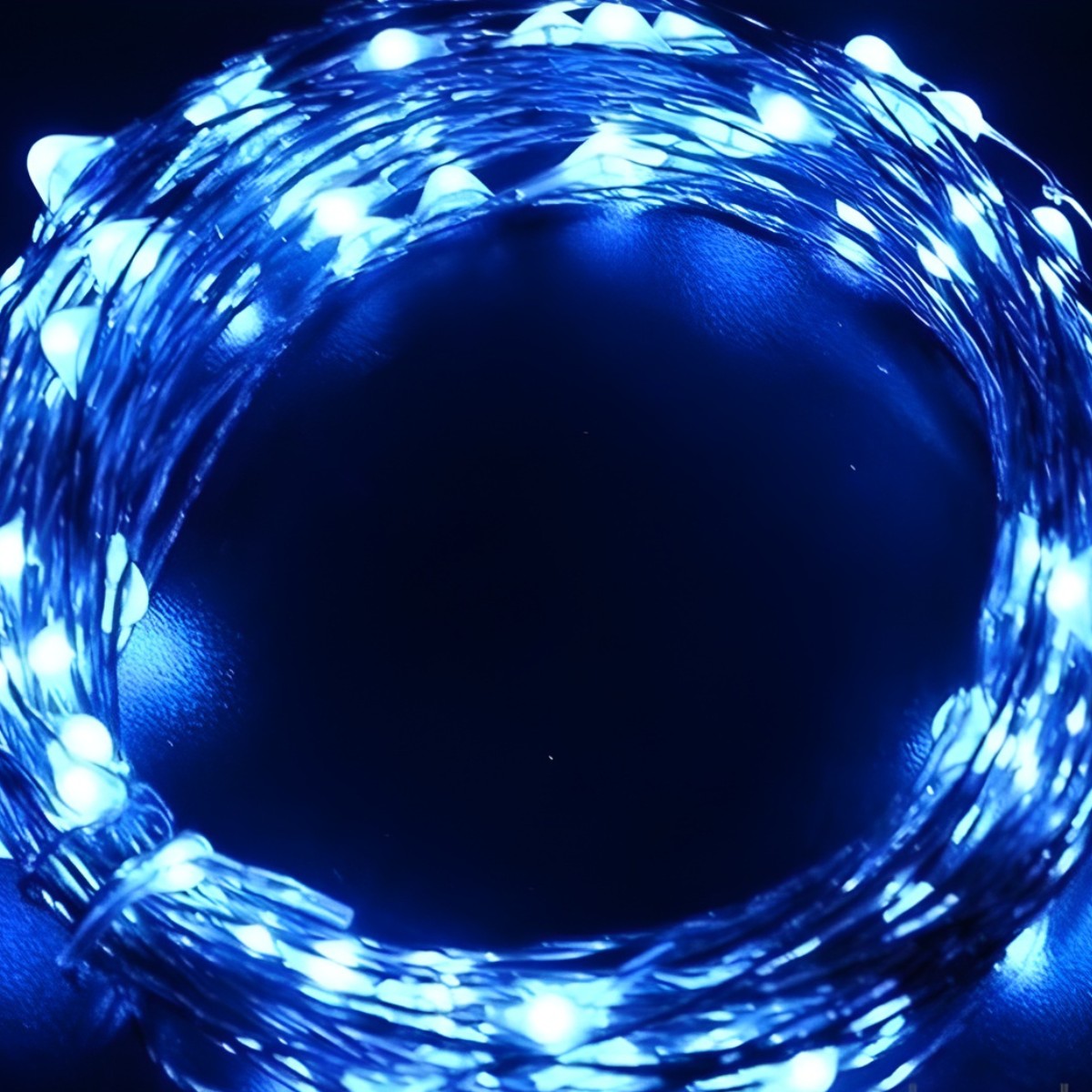 Instalatie de Craciun Liniara, Flippy®, Tip Liniara, Fir Cupru, 8 Jocuri de Lumini, cu Telecomanda, 10 m, 100 Led-uri, Alimentare USB, 4.5V, Albastru