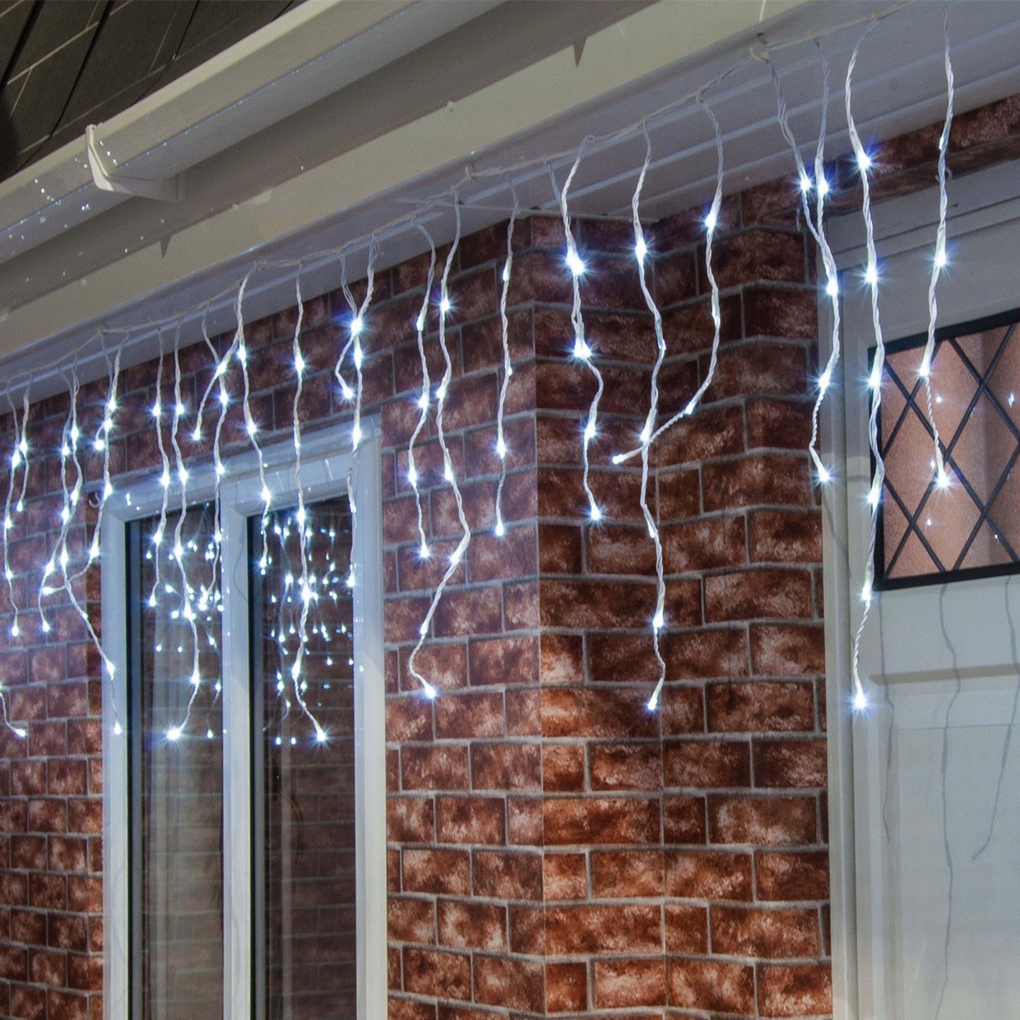 Instalatie de Craciun Premium ® Tip Franjuri cu Flash 8 m 252 LED-uri Alb Rece 2095W Interconectabila