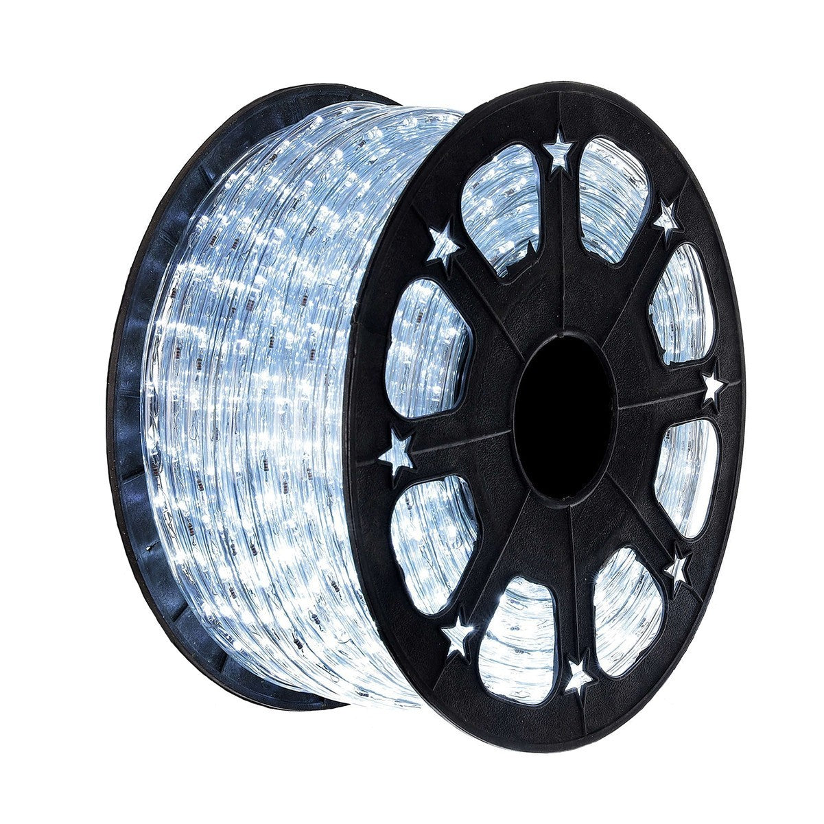 Instalatie de Craciun, ®, Sectiune 100 m, Tip Furtun LED, Fara Transformator, IP44, 2400 LED-uri, Alb Rece