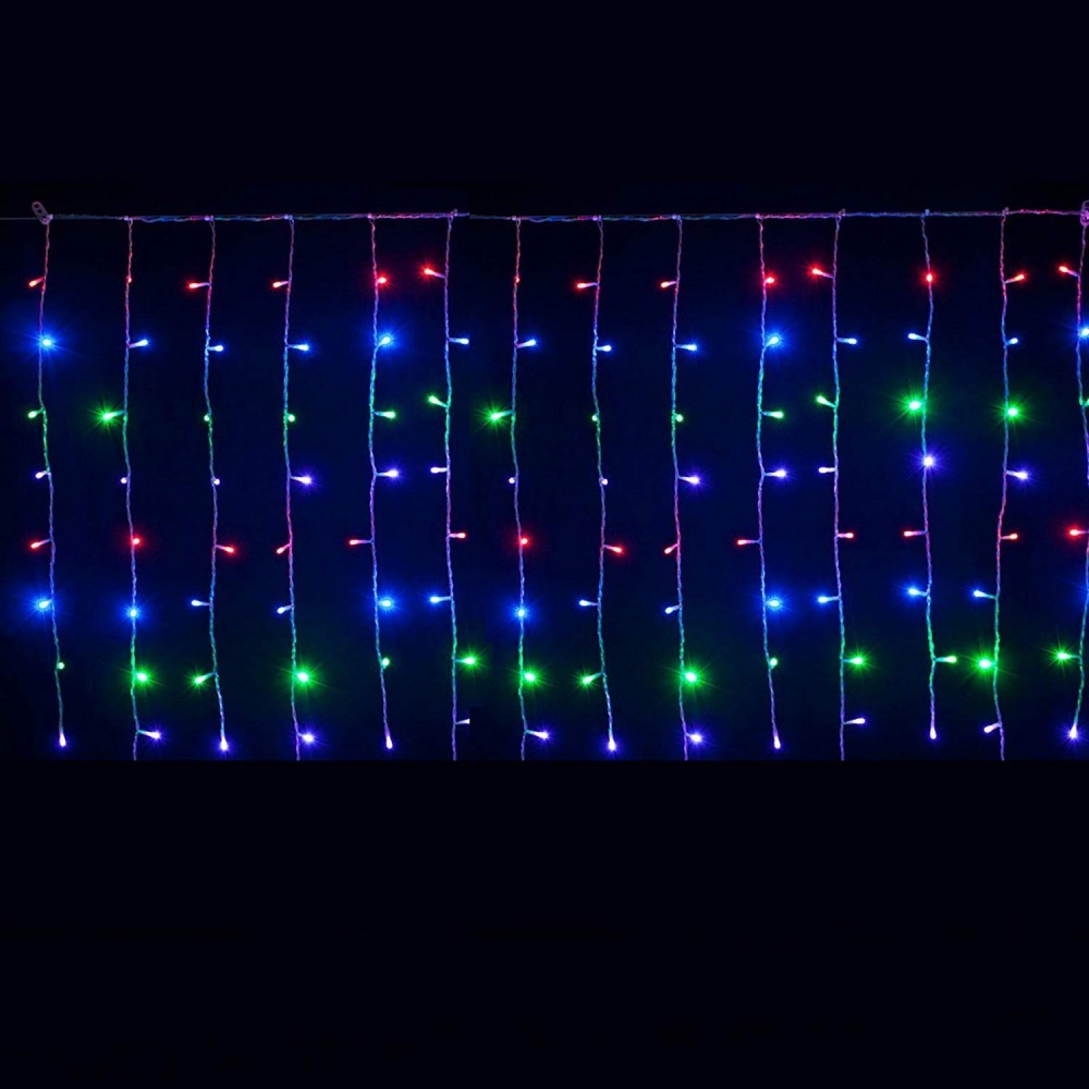 Instalatie de Craciun Tip Perdea Fir Transparent 3 X 2 m 240 Leduri Multicolor 2785MC