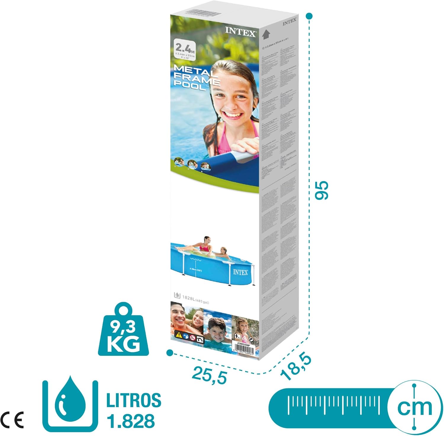 Piscina rotunda Intex cadru metalic 28205NP, 244x51 cm