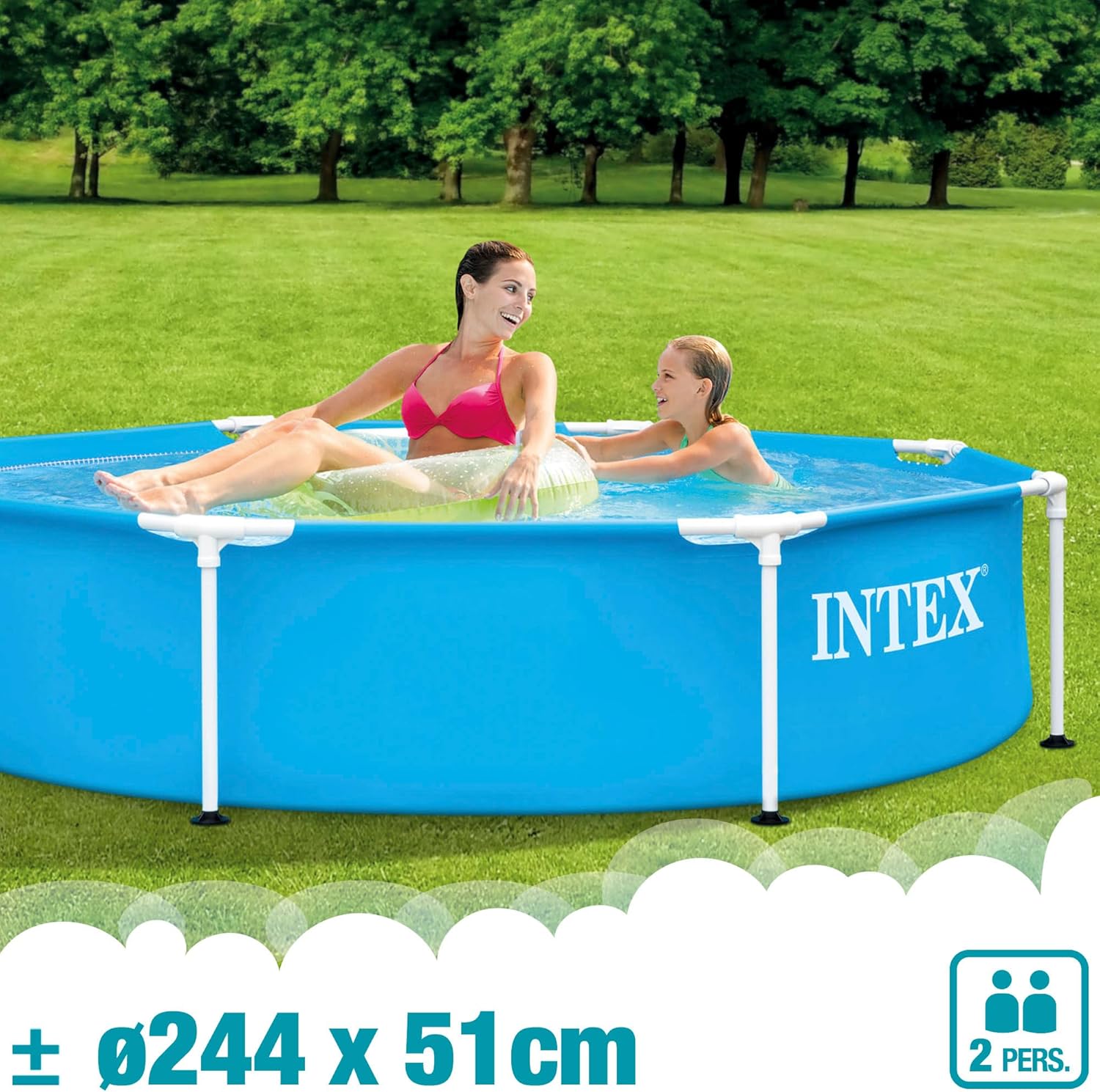 Piscina rotunda Intex cadru metalic 28205NP, 244x51 cm