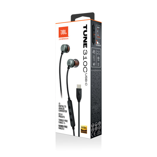 Casti Tune 310C Pure Bass In-Ear Headphones, (Type-C), Black "JBL-T310C-BLK" (timbru verde 0.18 lei)
