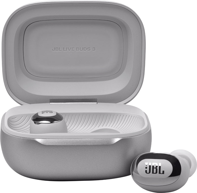 Live Buds 3, Autonomie 10 ore, Bluetooth 5.3, Argintiu "JBLLIVEBUDS3SIL" (timbru verde 0.18 lei)