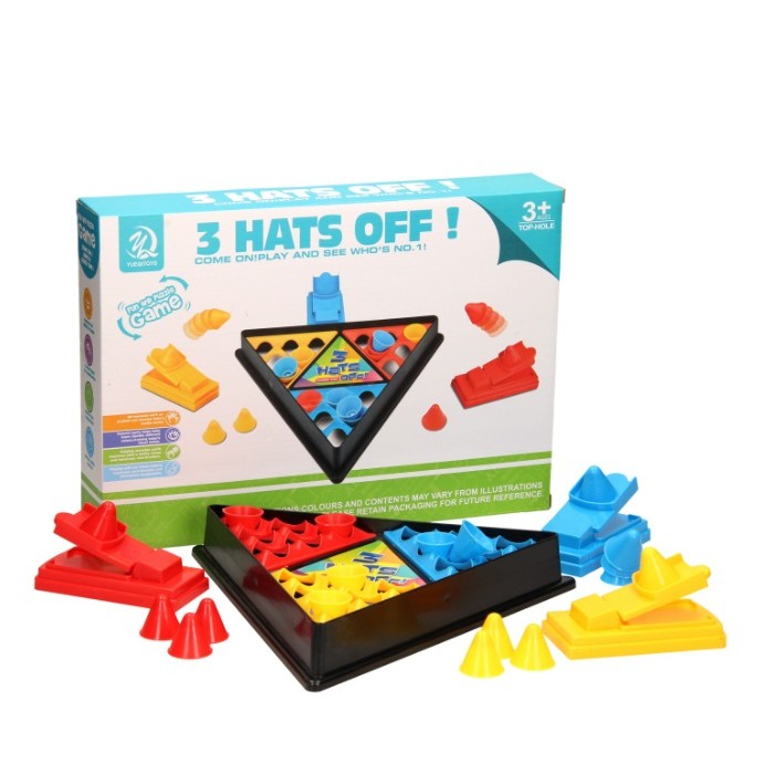 Joc Interactiv pentru Copii, Flippy, 3 Hats Off, Tabla de Joc, Figurine Palarii, +3 Ani, Multicolor