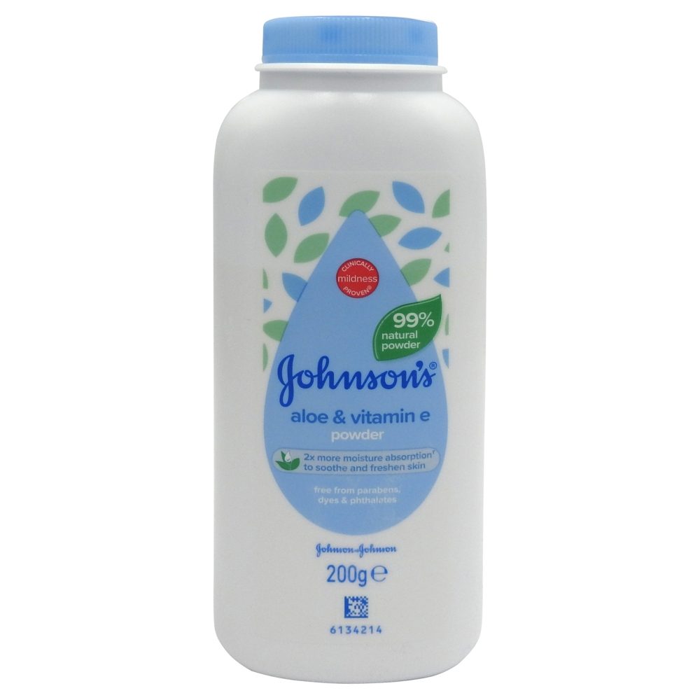 Johnsons Baby Pudra Talc 200 g Aloe si Vitamina E