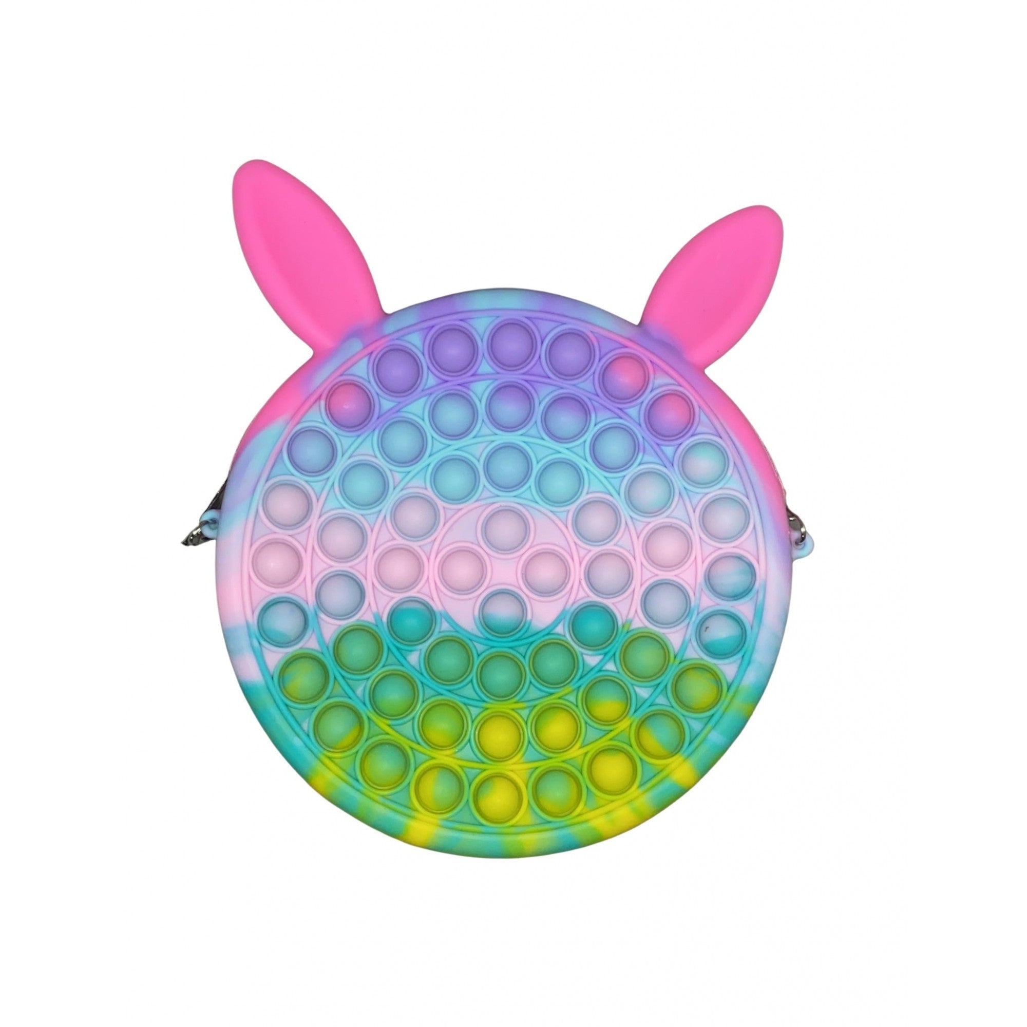Jucarie antistres din silicon, Geanta Pop It, 16 cm, Iepuras, Macarons