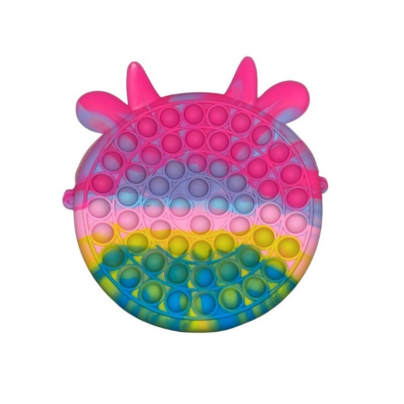 Jucarie antistres din silicon, Geanta Pop It, Vacuta