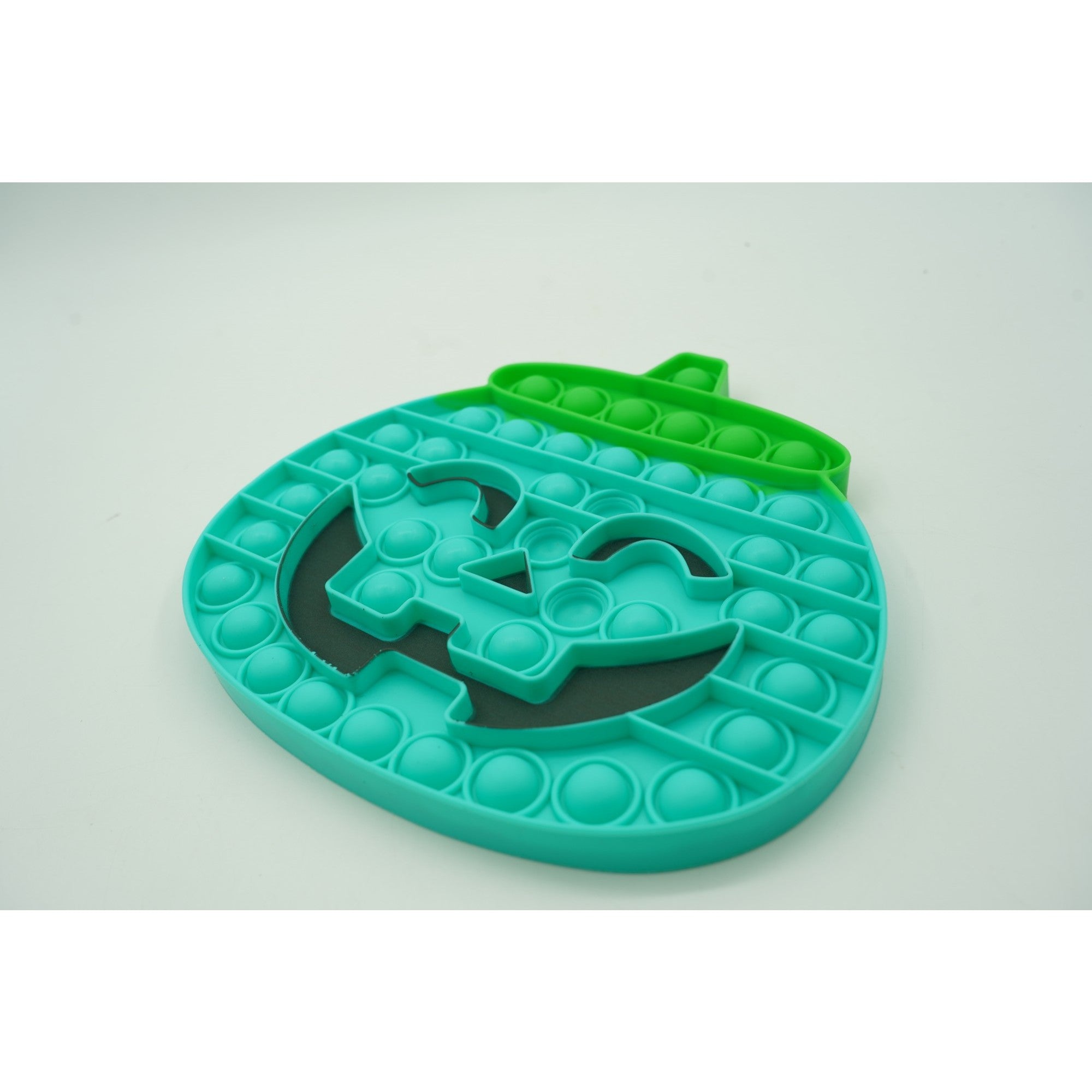 Jucarie antistres din silicon, Pop it Now and Flip It, 20 cm, Dovleac halloween, Turcoaz