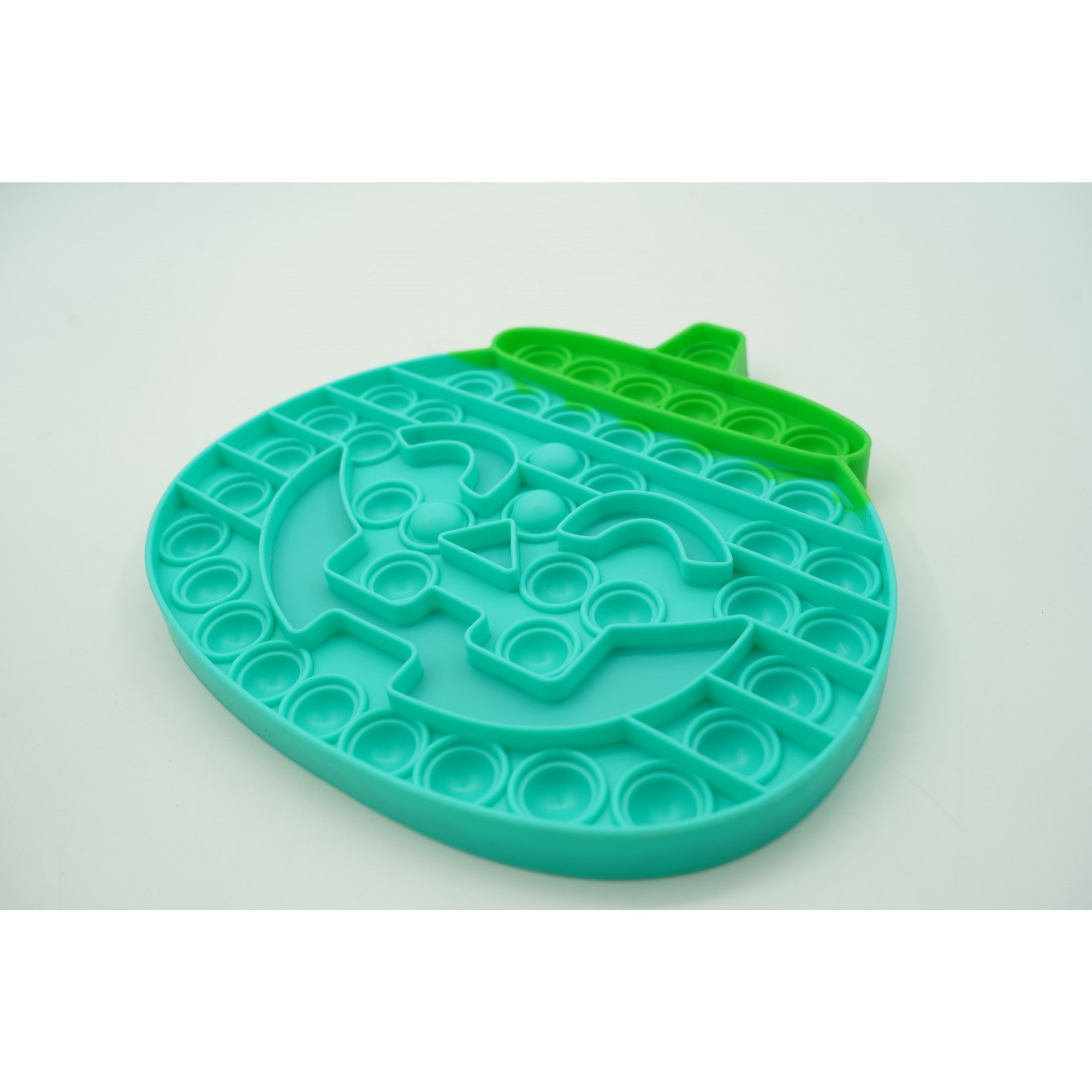 Jucarie antistres din silicon, Pop it Now and Flip It, 20 cm, Dovleac halloween, Turcoaz