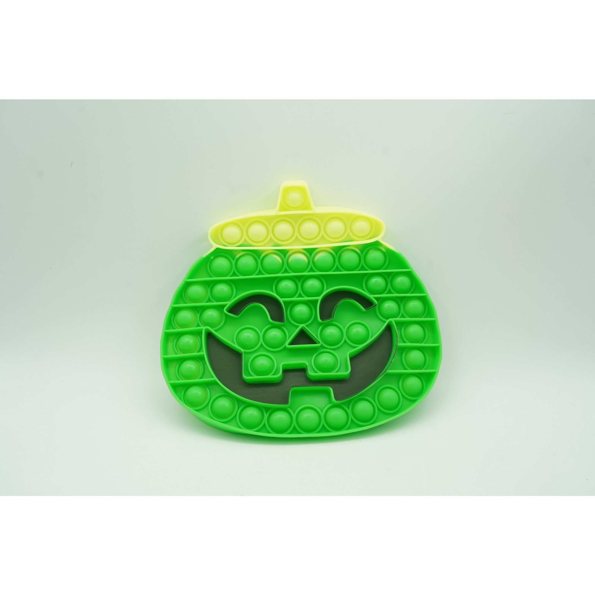 Jucarie antistres din silicon, Pop it Now and Flip It, 20 cm, Dovleac halloween, Verde