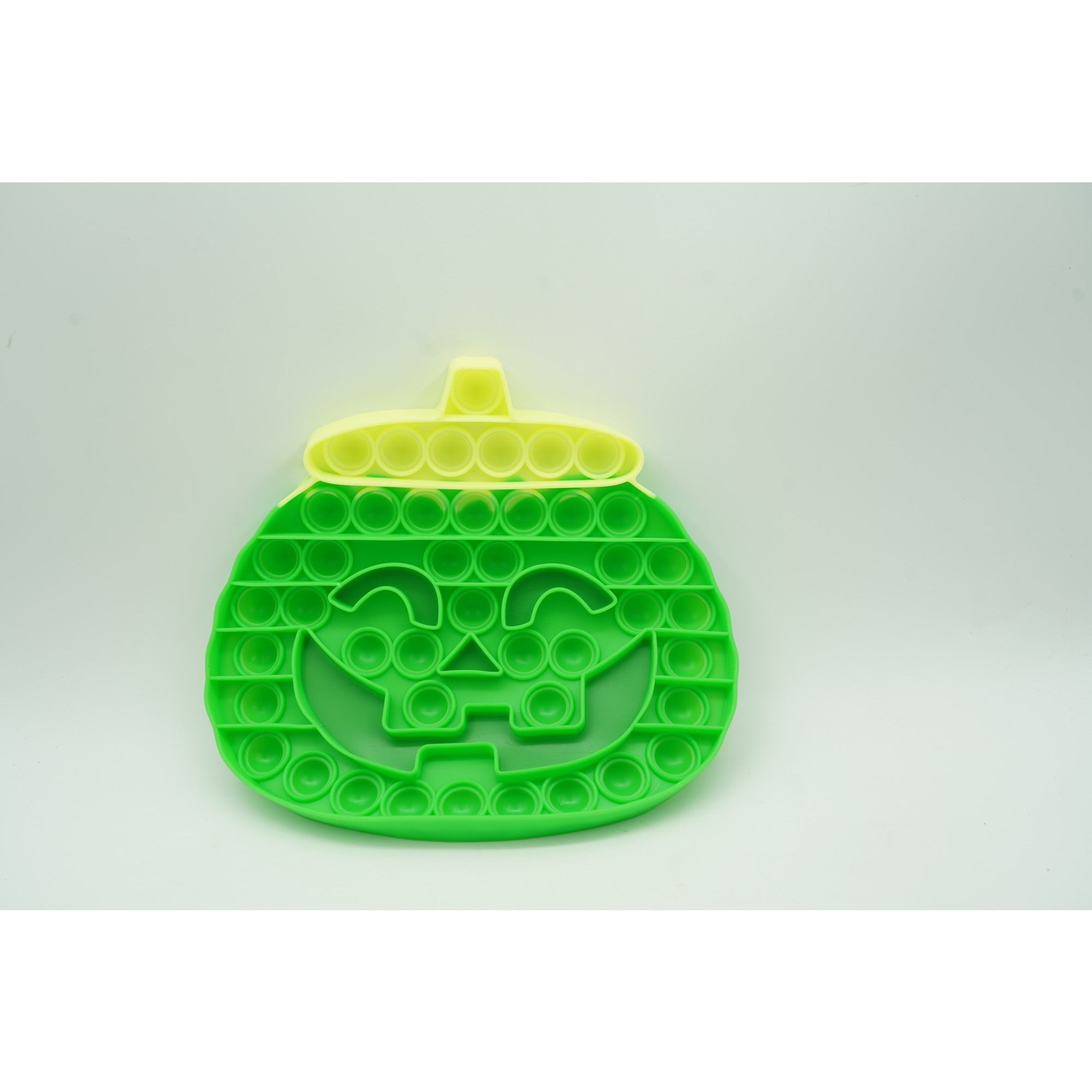 Jucarie antistres din silicon, Pop it Now and Flip It, 20 cm, Dovleac halloween, Verde