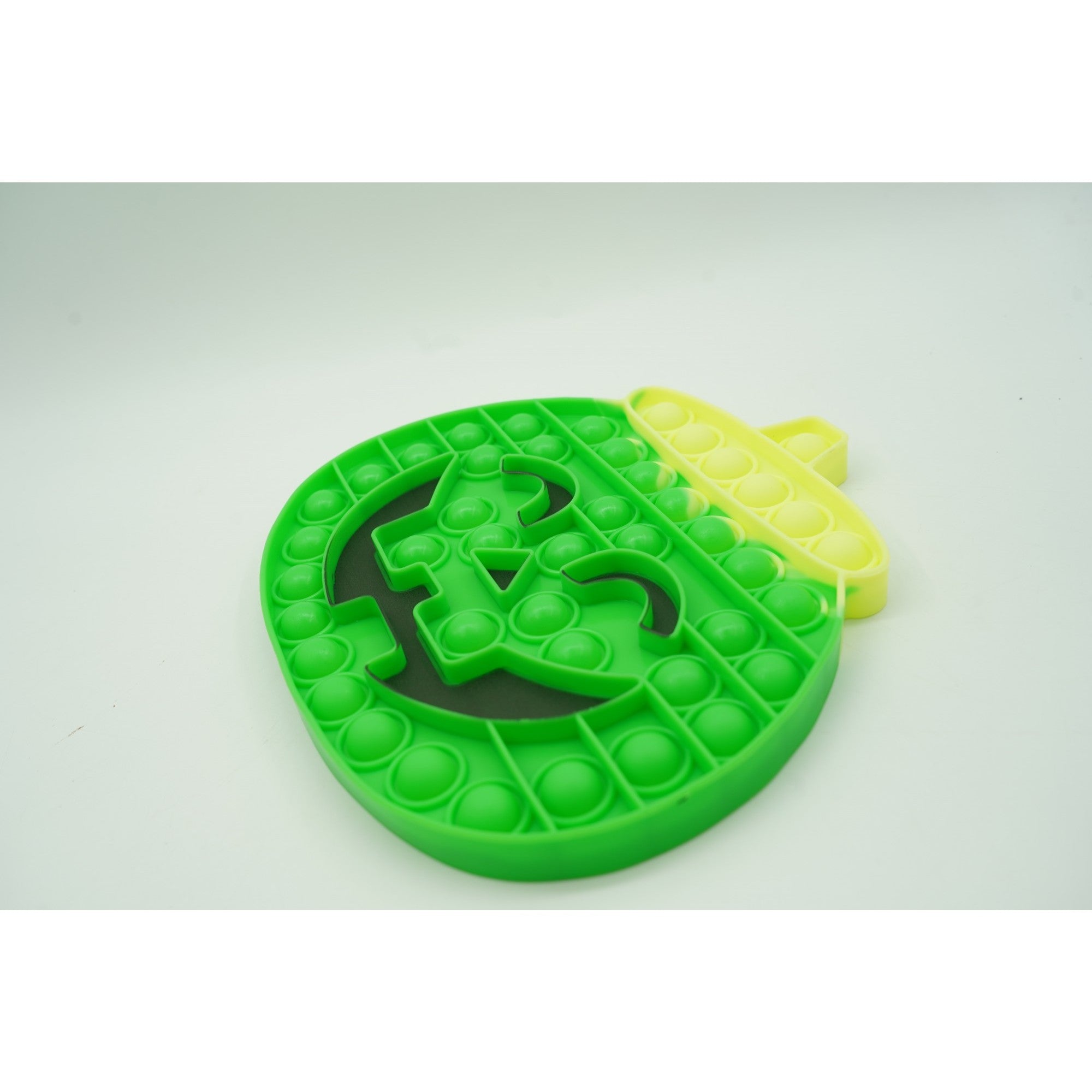 Jucarie antistres din silicon, Pop it Now and Flip It, 20 cm, Dovleac halloween, Verde