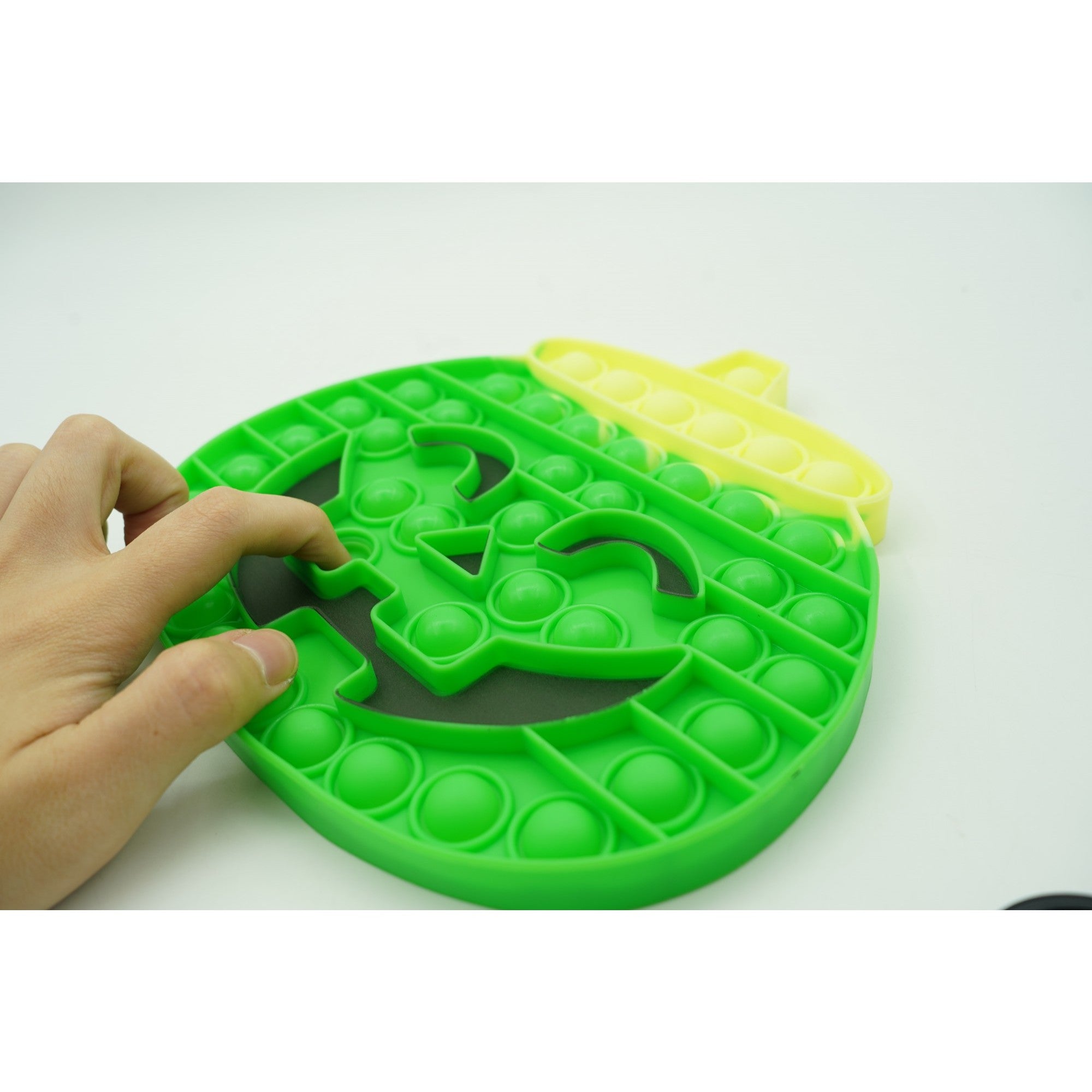 Jucarie antistres din silicon, Pop it Now and Flip It, 20 cm, Dovleac halloween, Verde