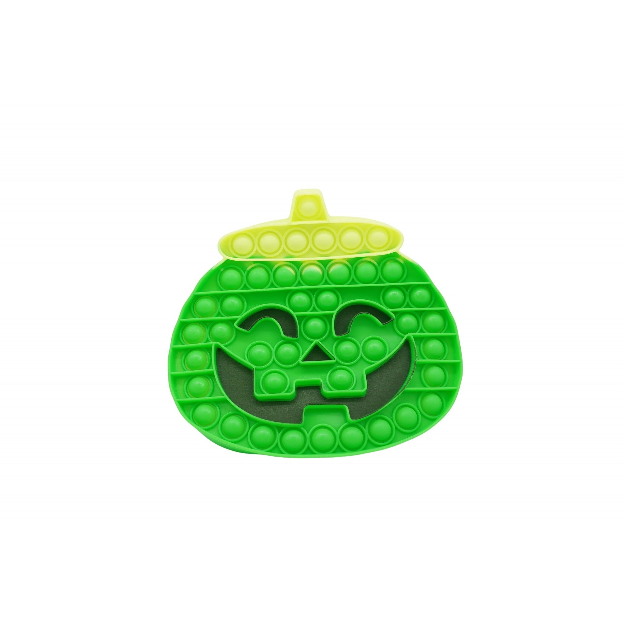 Jucarie antistres din silicon, Pop it Now and Flip It, 20 cm, Dovleac halloween, Verde