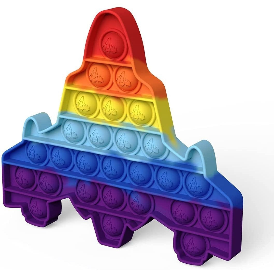 Jucarie antistres din silicon, Flippy, Pop It Now and Flip It, Avion, Multicolor