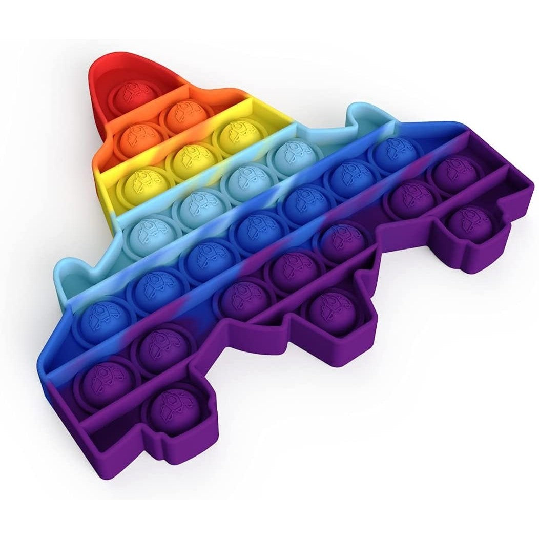 Jucarie antistres din silicon, Flippy, Pop It Now and Flip It, Avion, Multicolor