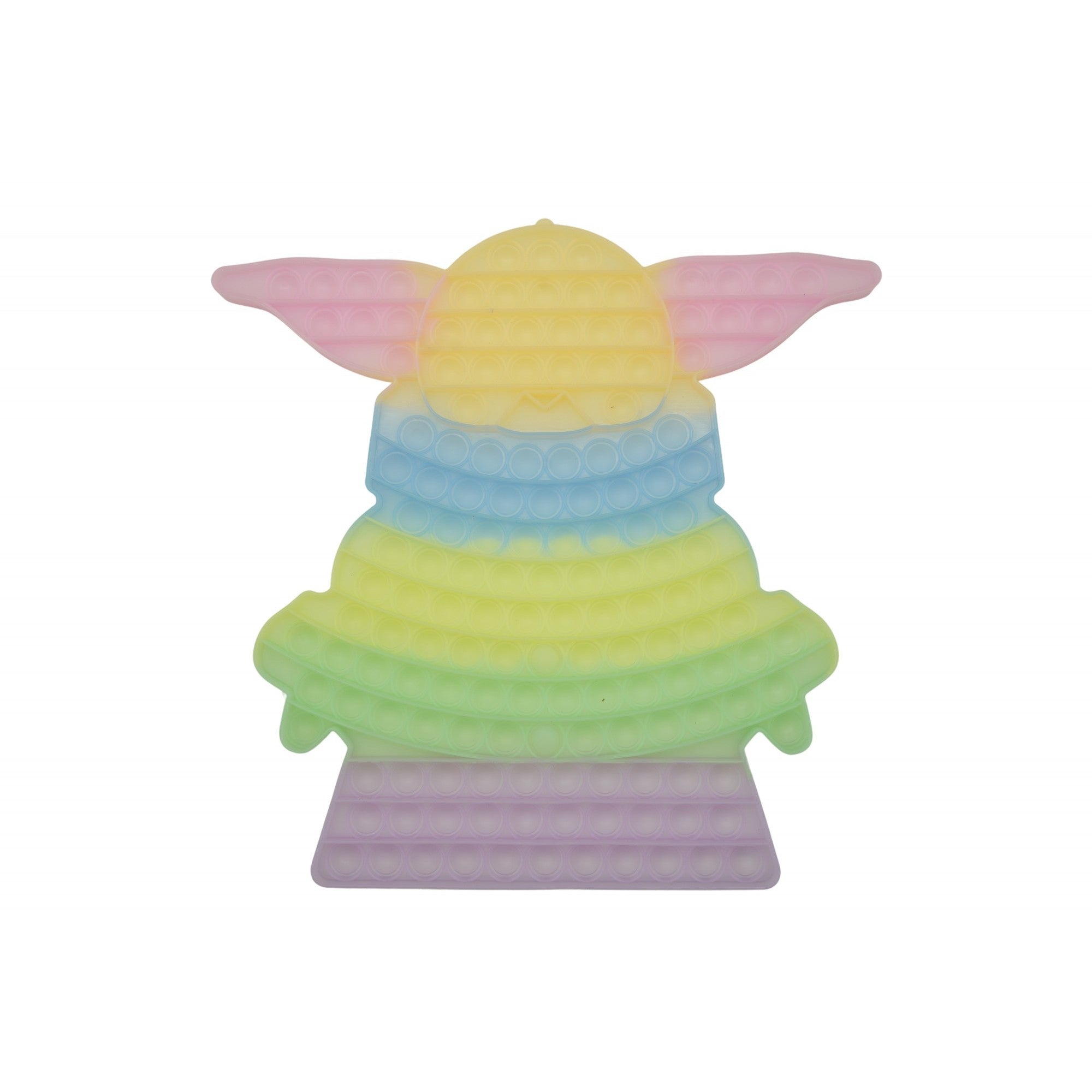 Jucarie antistres din silicon ®, Pop it Now and Flip It, Baby Yoda, 30 cm, Fosforescent, Multicolor