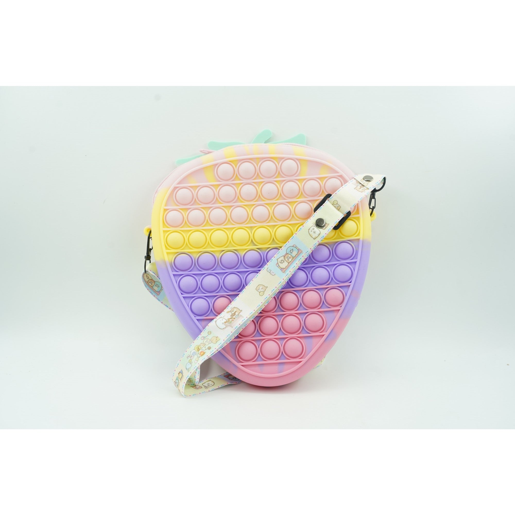 Jucarie Antistres din silicon, Pop It Now And Flip It, Capsuna, Multicolor