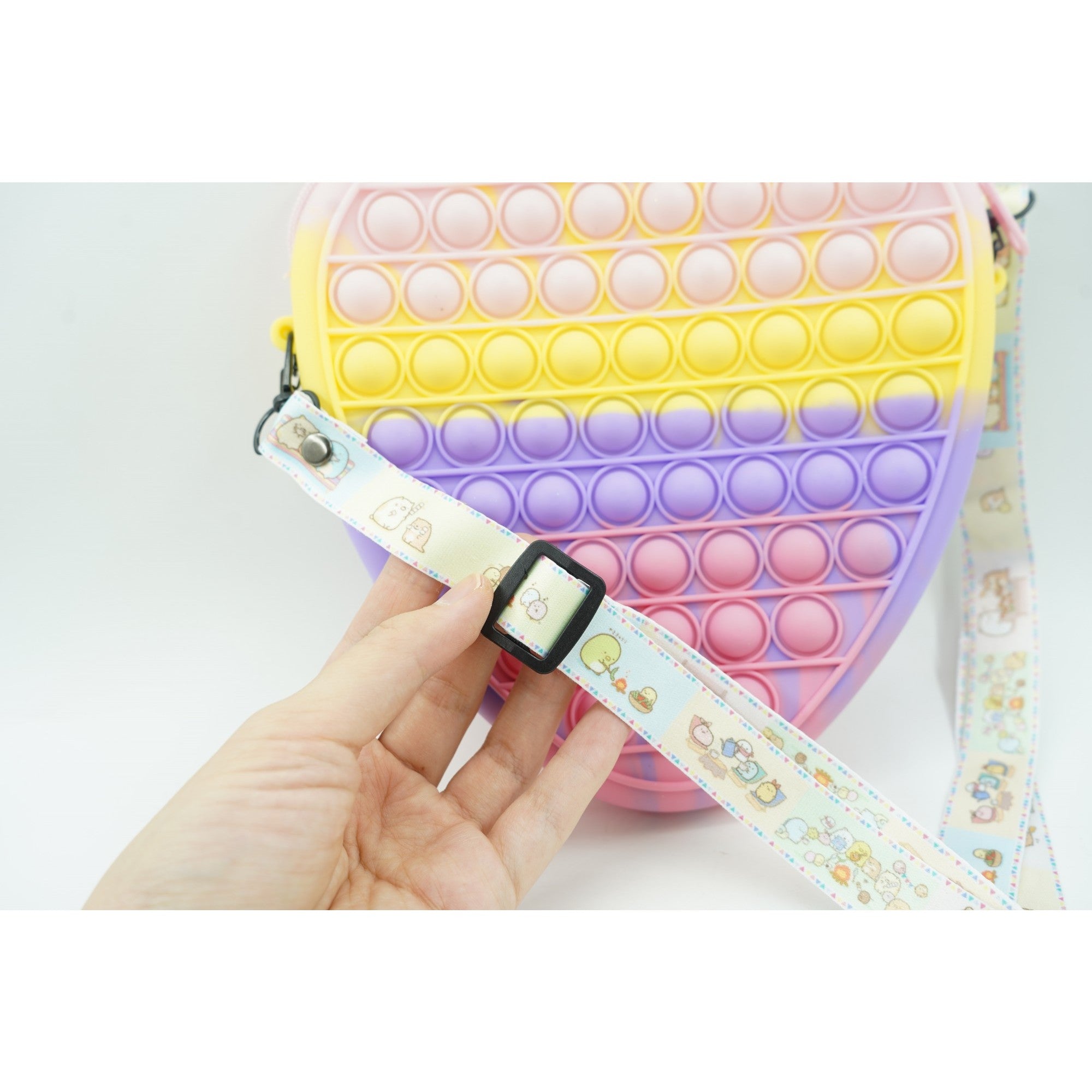 Jucarie Antistres din silicon, Pop It Now And Flip It, Capsuna, Multicolor