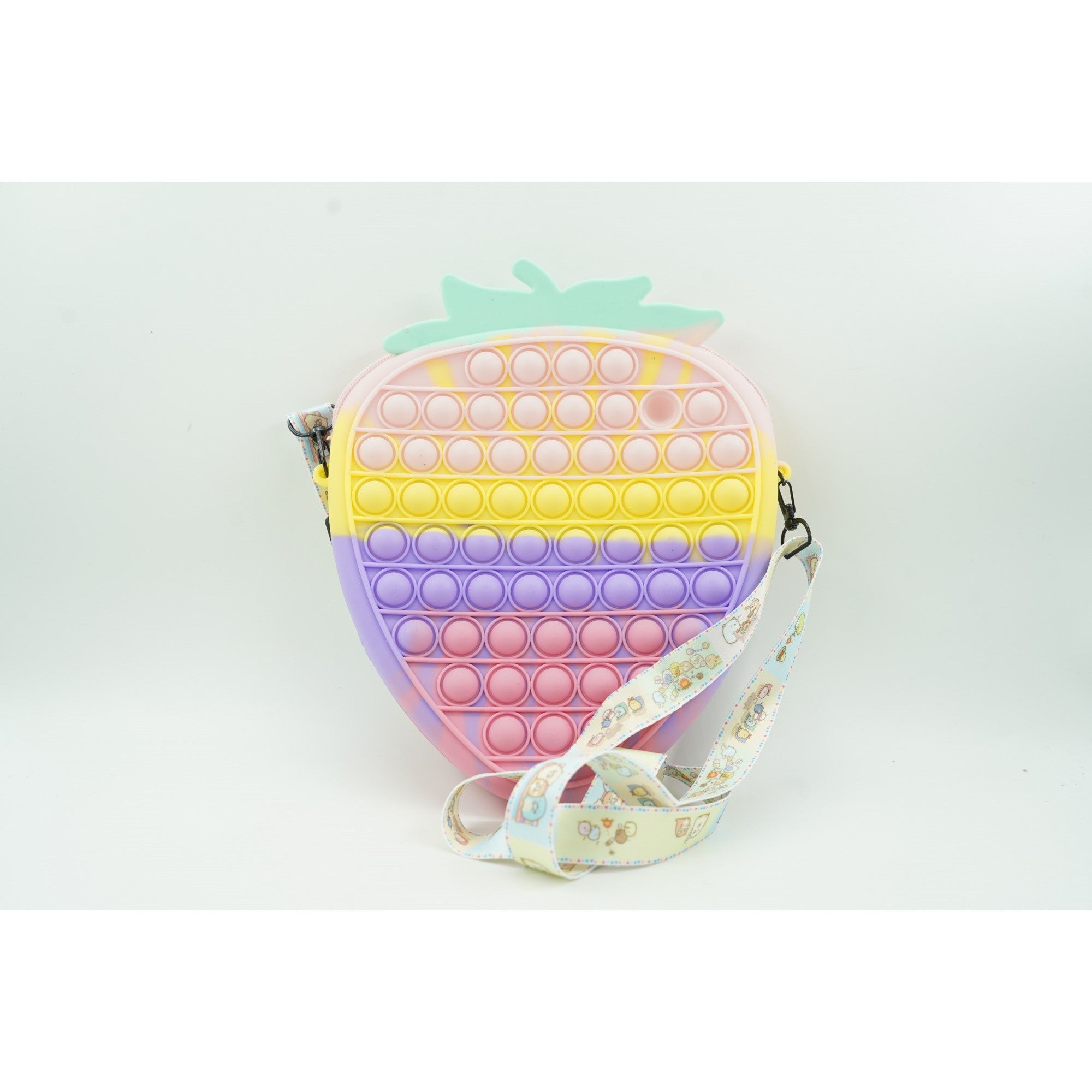 Jucarie Antistres din silicon, Pop It Now And Flip It, Capsuna, Multicolor