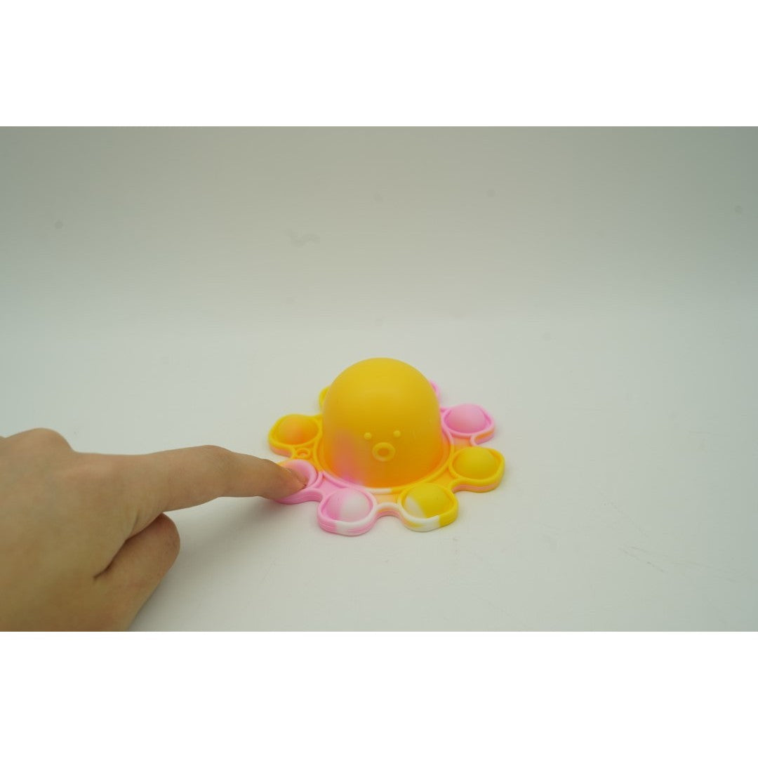 Jucarie antistres din silicon, ®, Pop It Now and Flip It, Caracatita reversibila, Multicolor, V3