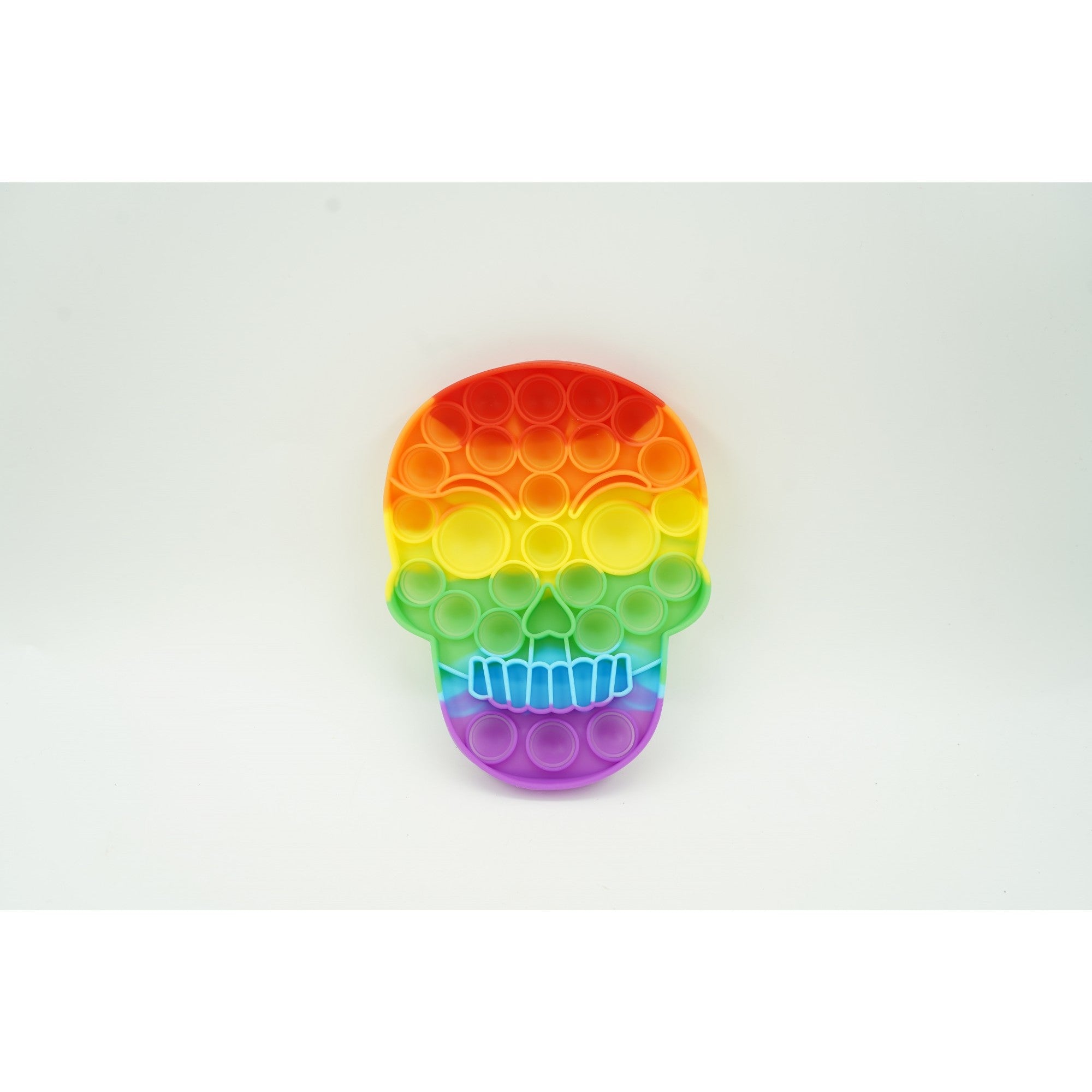 Jucarie antistres din silicon, Pop It Now and Flip It, Craniu, Multicolor
