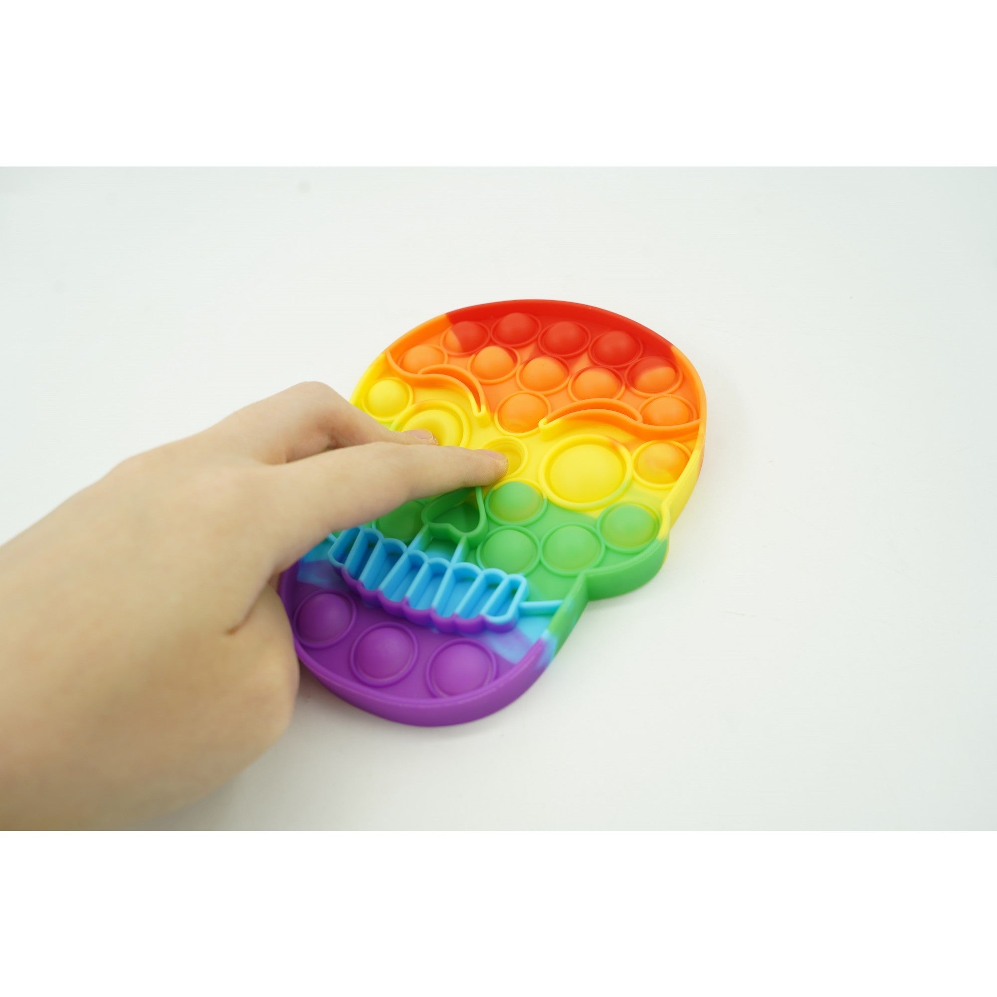 Jucarie antistres din silicon, Pop It Now and Flip It, Craniu, Multicolor