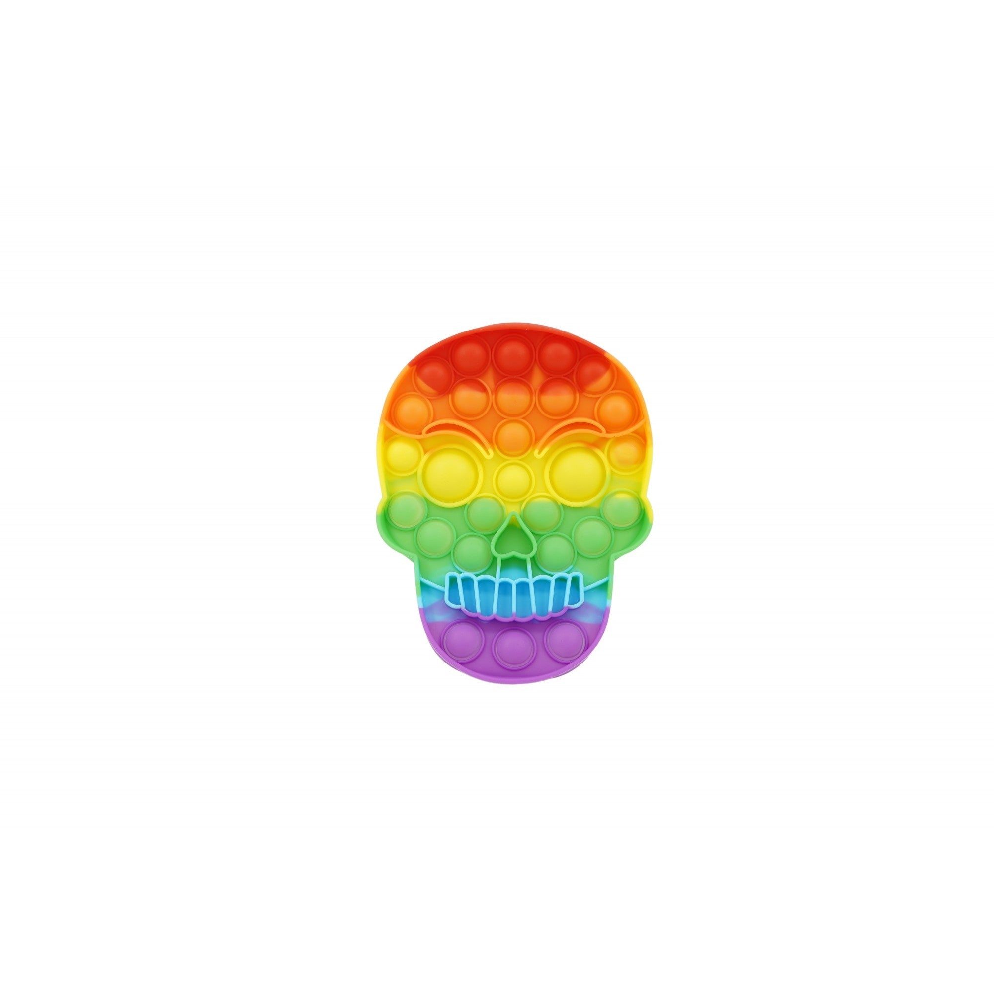 Jucarie antistres din silicon, Pop It Now and Flip It, Craniu, Multicolor