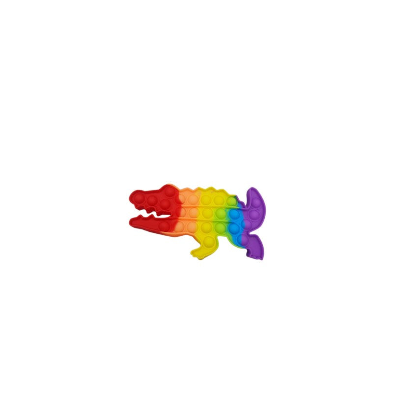 Jucarie antistres din silicon, Pop It Now and Flip It, Crocodil, Model 2, Multicolor
