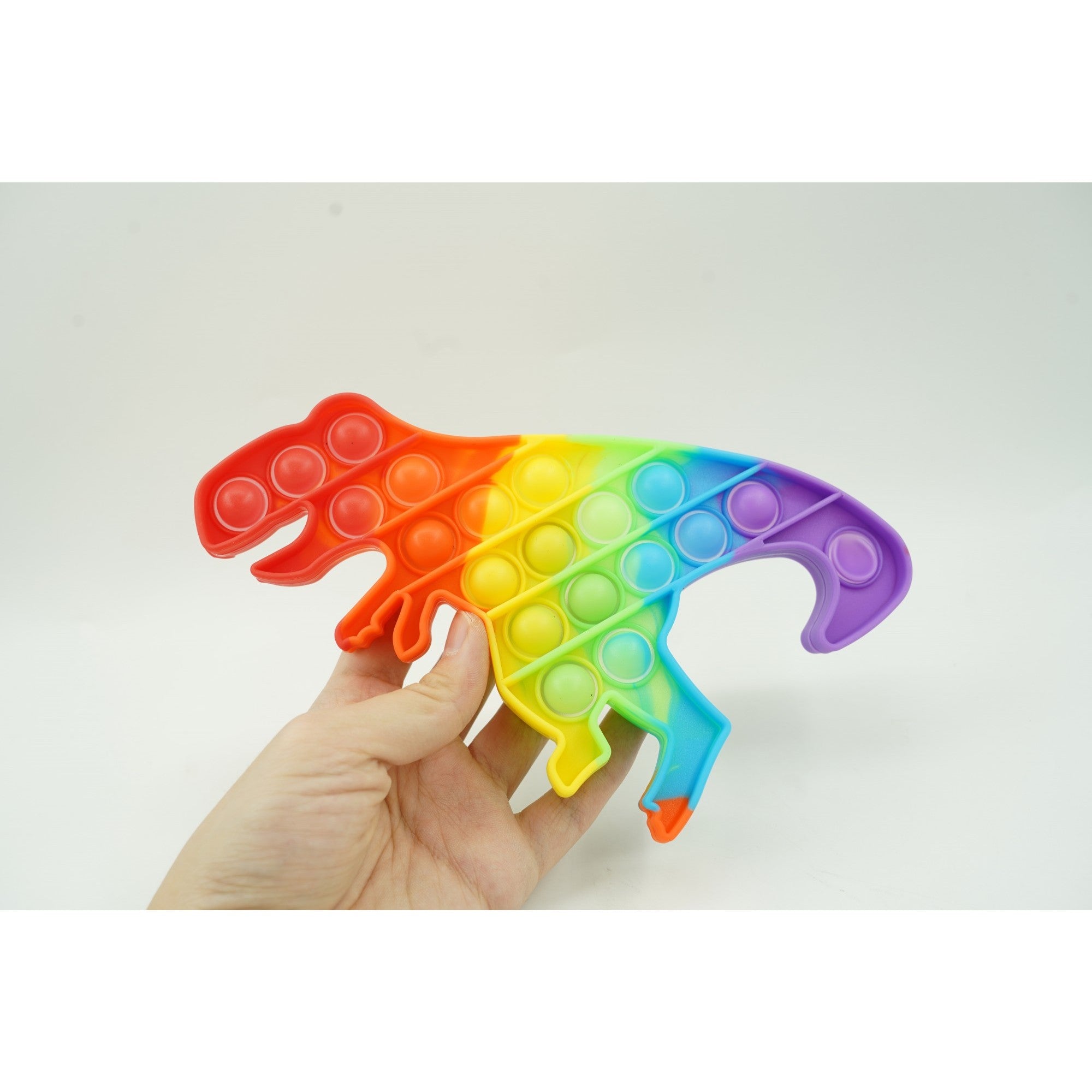 Jucarie antistres din silicon, Pop It Now and Flip It, Dinozaur mic, Multicolor V1