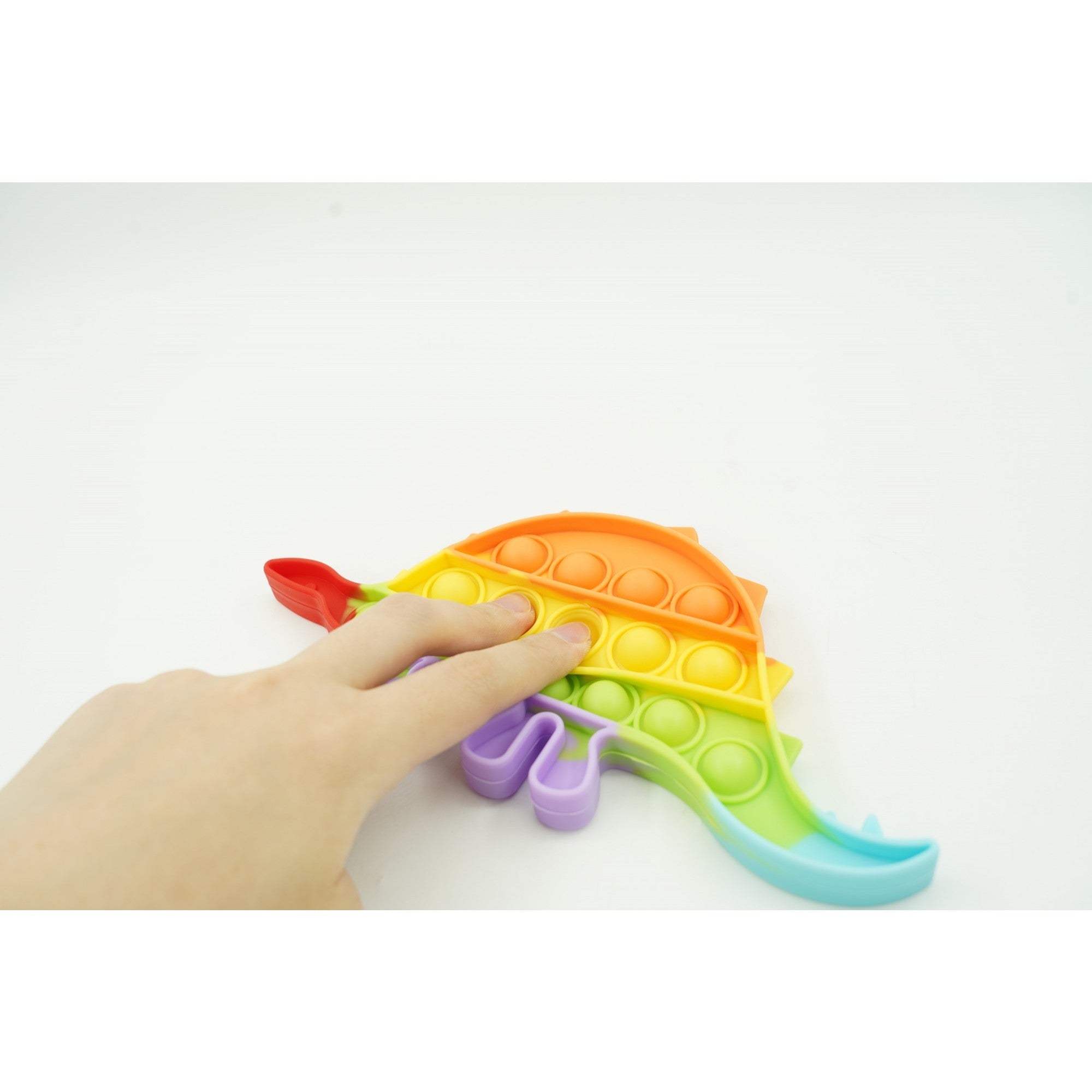 Jucarie antistres din silicon, Pop It Now and Flip It, Dinozaur mic, Multicolor V4