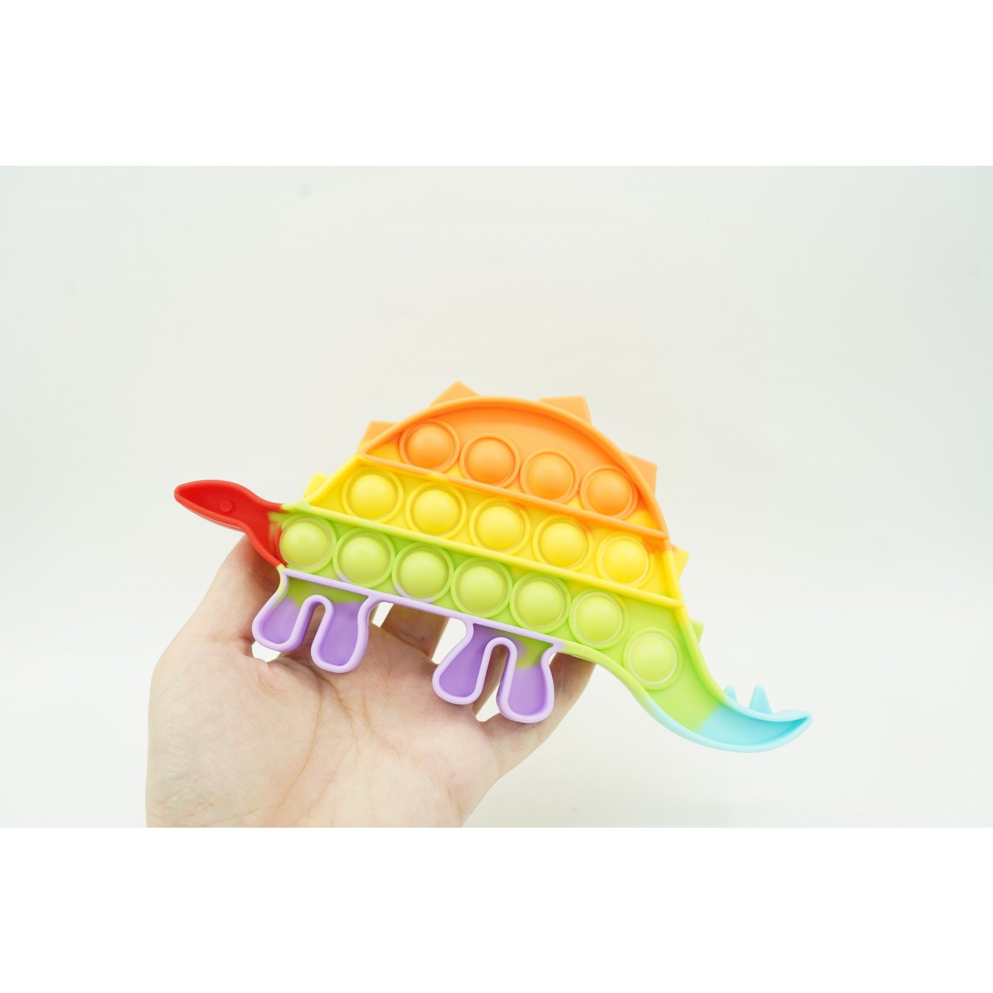 Jucarie antistres din silicon, Pop It Now and Flip It, Dinozaur mic, Multicolor V4