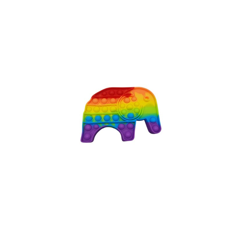 Jucarie antistres din silicon, Pop It Now and Flip It, Elefant, Model 2, Multicolor