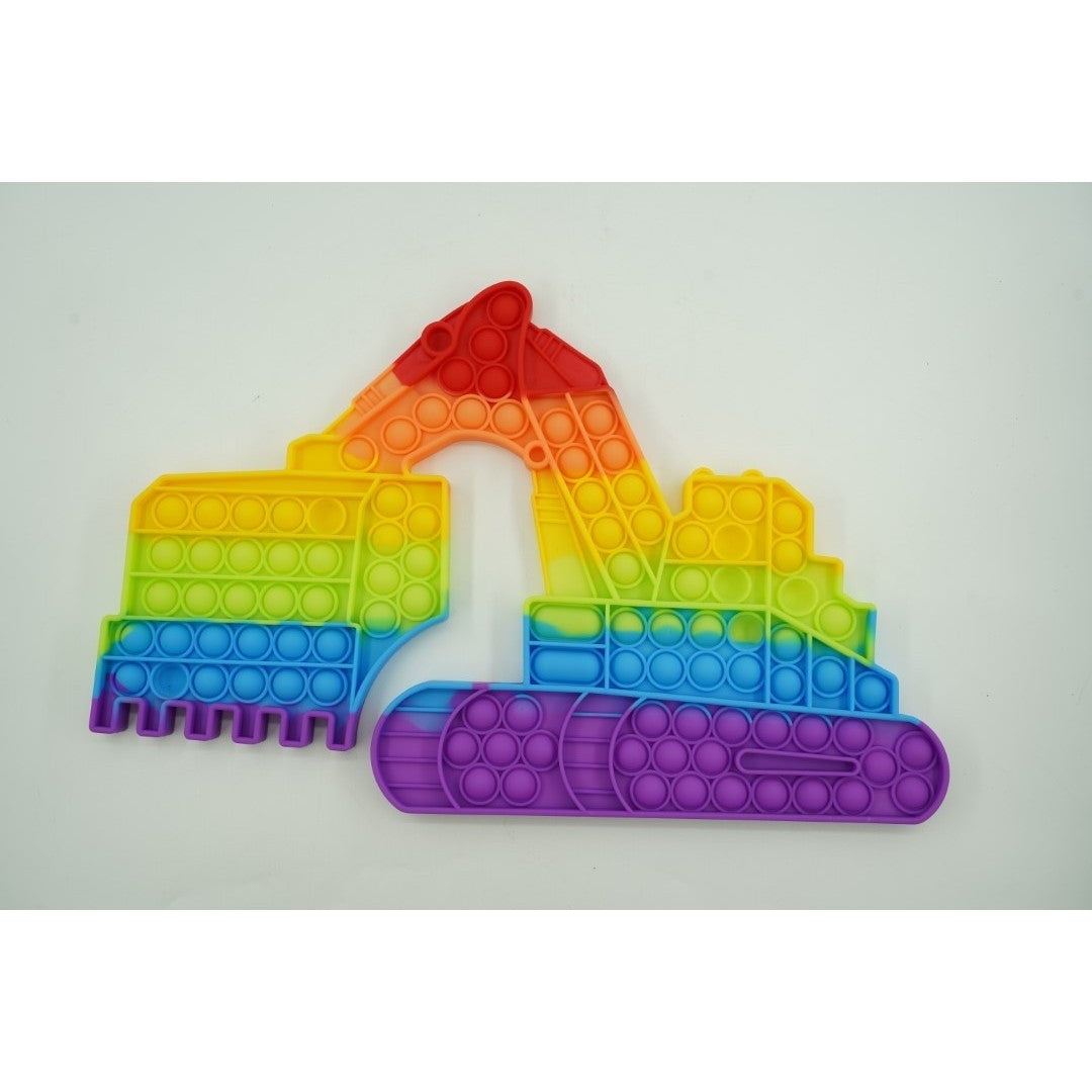Jucarie antistres din silicon, Pop it Now and Flip It,Excavator,Multicolor,Model 1