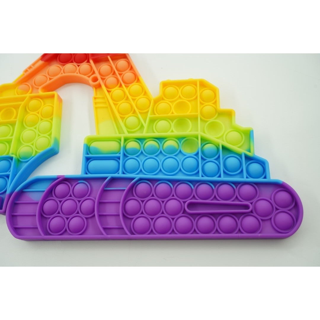 Jucarie antistres din silicon, Pop it Now and Flip It,Excavator,Multicolor,Model 1